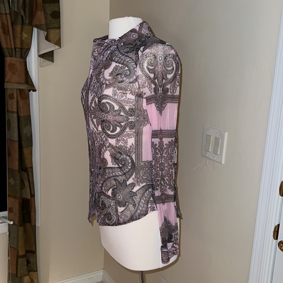 INC International Concepts L/S Shirt Small Button Up Sparkly Buttons - Picture 6 of 15